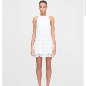 Hill House Sasha White Lace Halter Mini Dress